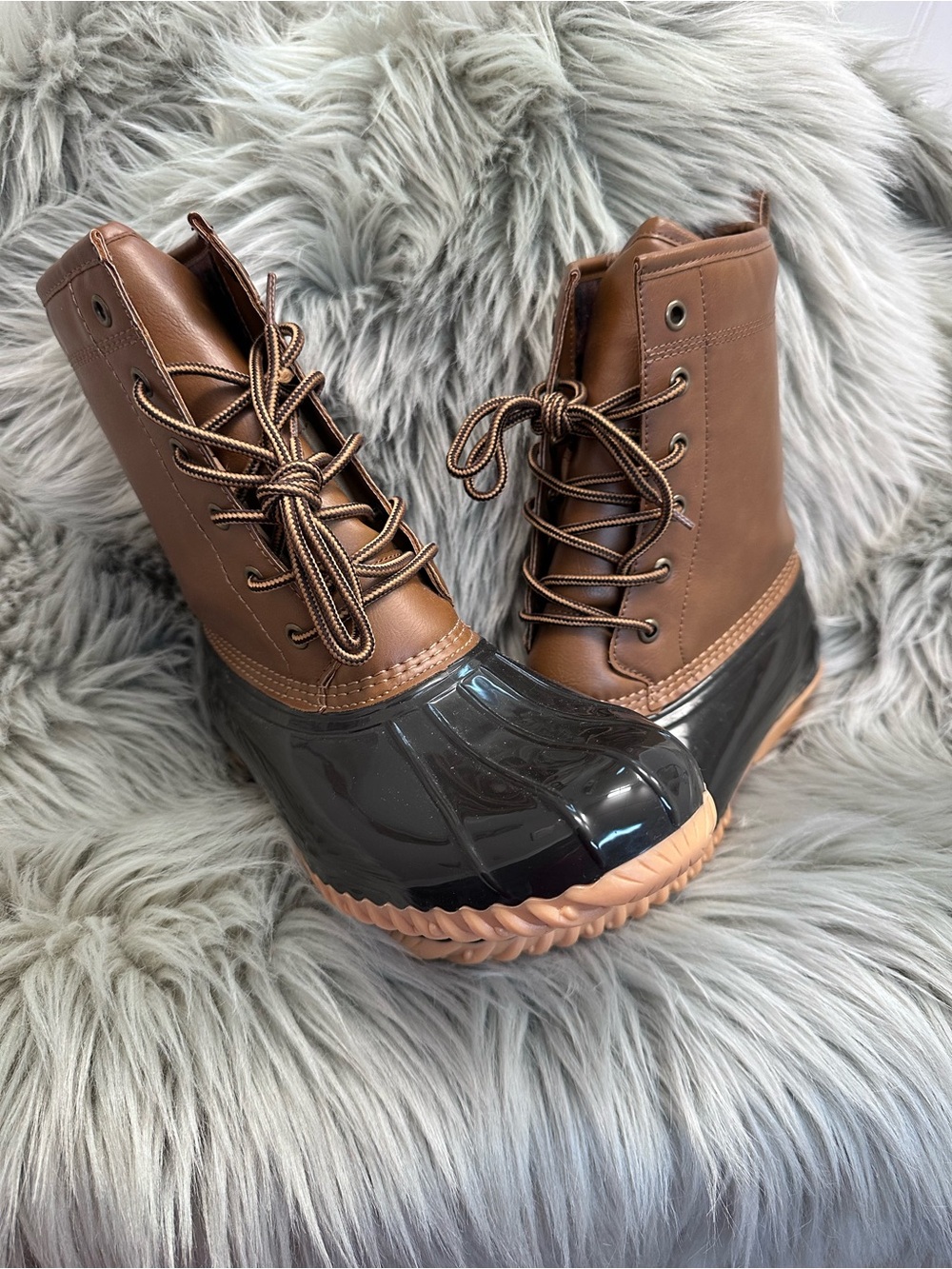 Sporto Brown Lace-Up Winter Duck Boots